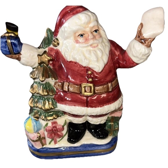 Fitz &‎ Floyd Omnibus Santa North Pole Express Mail Bag Pepper Shakers - Picture 2 of 7